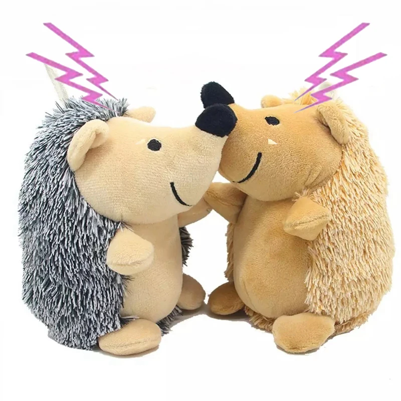 

Pet Dog Plush Squeaky Toy Stuffed Chew Soft Hedgehog Sounding Squeak Toys for Small Puppy Dogs Teeth Cleaning Interactive Molar