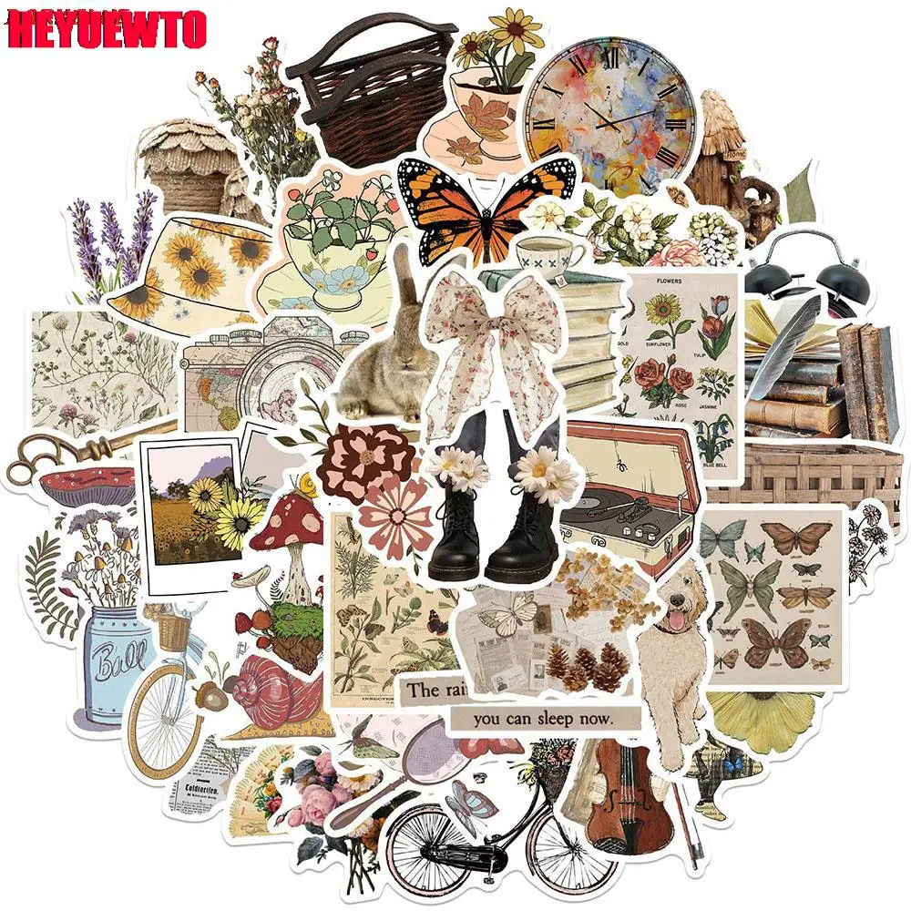 

10/50 шт. Мультяшные винтажные наклейки в стиле ретро с узором дневник планировщик декоративные Скрапбукинг Канцелярские Принадлежности