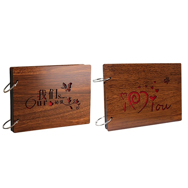 Альбом для фотографий сделай сам самоклеящаяся Обложка из дерева 8 х6 дюймов с