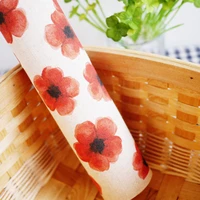 cotton and linen cloth hand printing and dyeing decorative painting dining mat notebook cover red flower