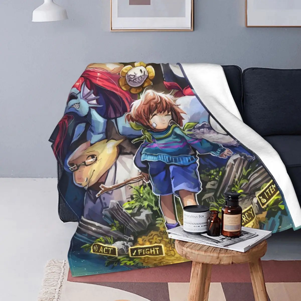 

Одеяло из кораллового флиса Undertale, плюшевый Текстильный декор, многофункциональное мягкое покрывало для дома и офиса, постельное белье