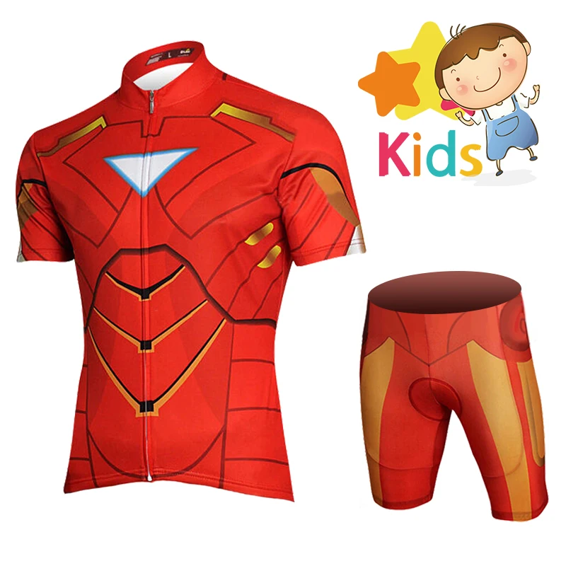 Одежда для велоспорта Marvel Super Hero для детей, велосипедная одежда Pro, комплект для велоспорта, Детский комплект для велоспорта Железный человек, Ropa Ciclismo