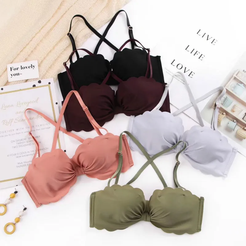 Женский бюстгальтер с чашками пуш ап бесшовный регулируемый без косточек