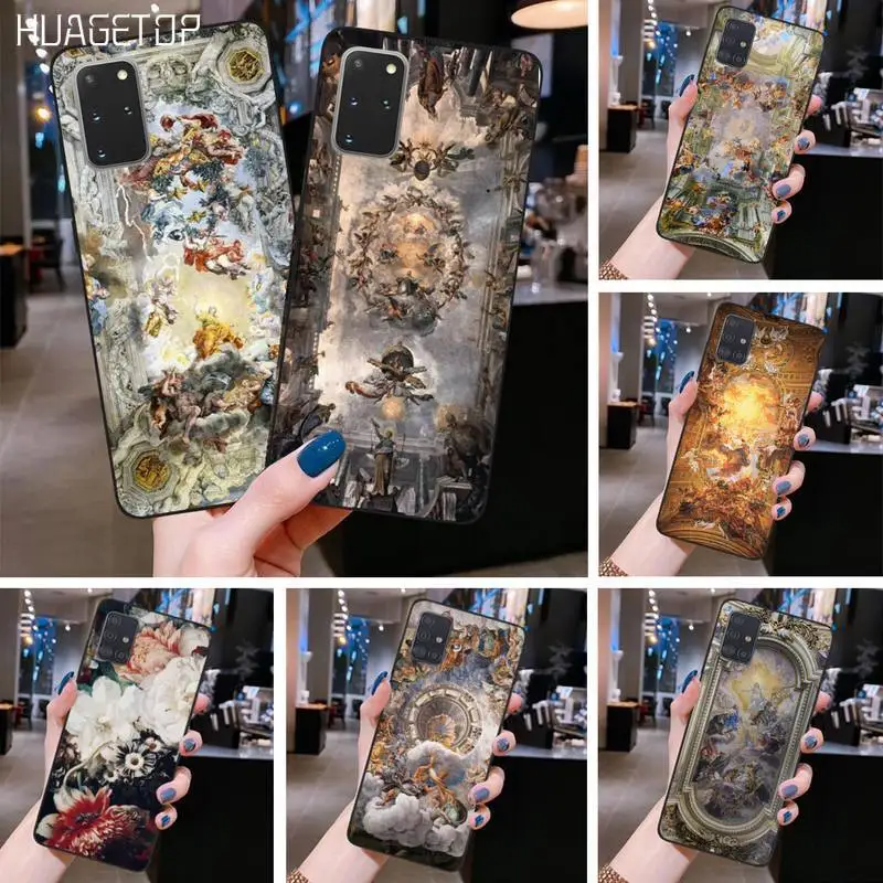 

HUAGETOP Renaissance art Painting coque Black Cell Phone Case for Samsung S20 plus Ultra S6 S7 edge S8 S9 plus S10 5G lite 2020
