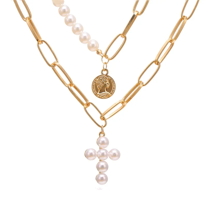 ZL0001111 VKME модное жемчужное ожерелье с двойным слоем Love аксессуары Женское Ожерелье Bijoux подарки - Окраска металла: ZL0001111