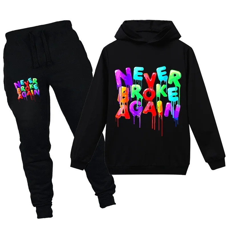 Хлопковый спортивный костюм для мальчиков и девочек свитер с капюшоном длинным