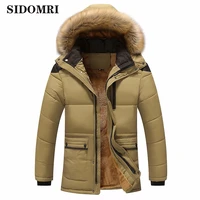 winter jackets men fur warm thick cotton mens casual fashion fleece warm coats multi pocket hooded parkas windbreaker overcoat