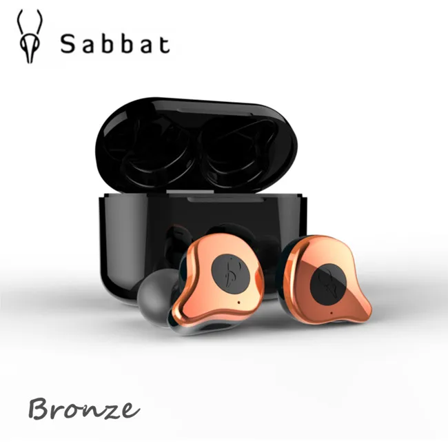Bronze Sabbat E12 настоящие Беспроводные Bluetooth 5,0 наушники HIFI монитор шум в ухо Спортивная гарнитура Беспроводная зарядка O5 X1 E - Цвет: Bronze