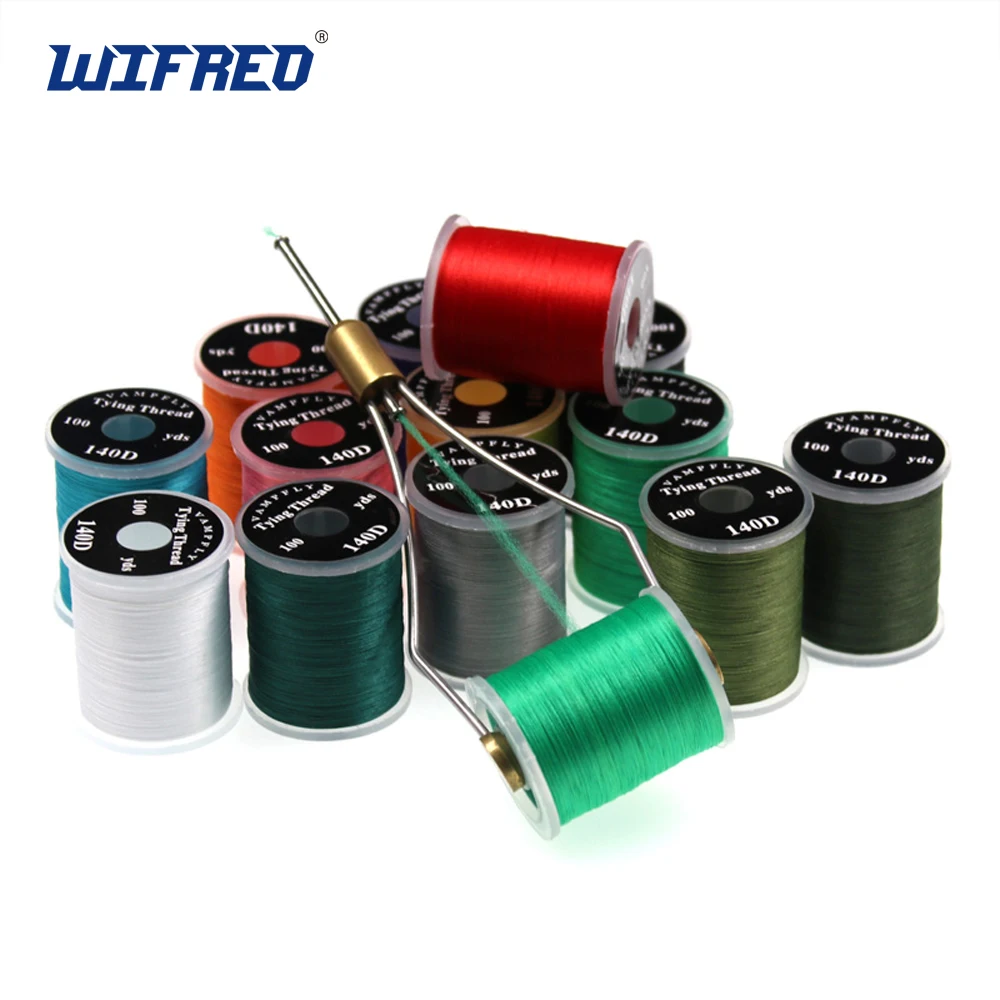 

Wifreo 2PCS 70D 140D Fly Tying Nylon Floss #6 ~ #22 Trout Bass Lure Flies Making Material Multiple Colors with Standard Bobbin