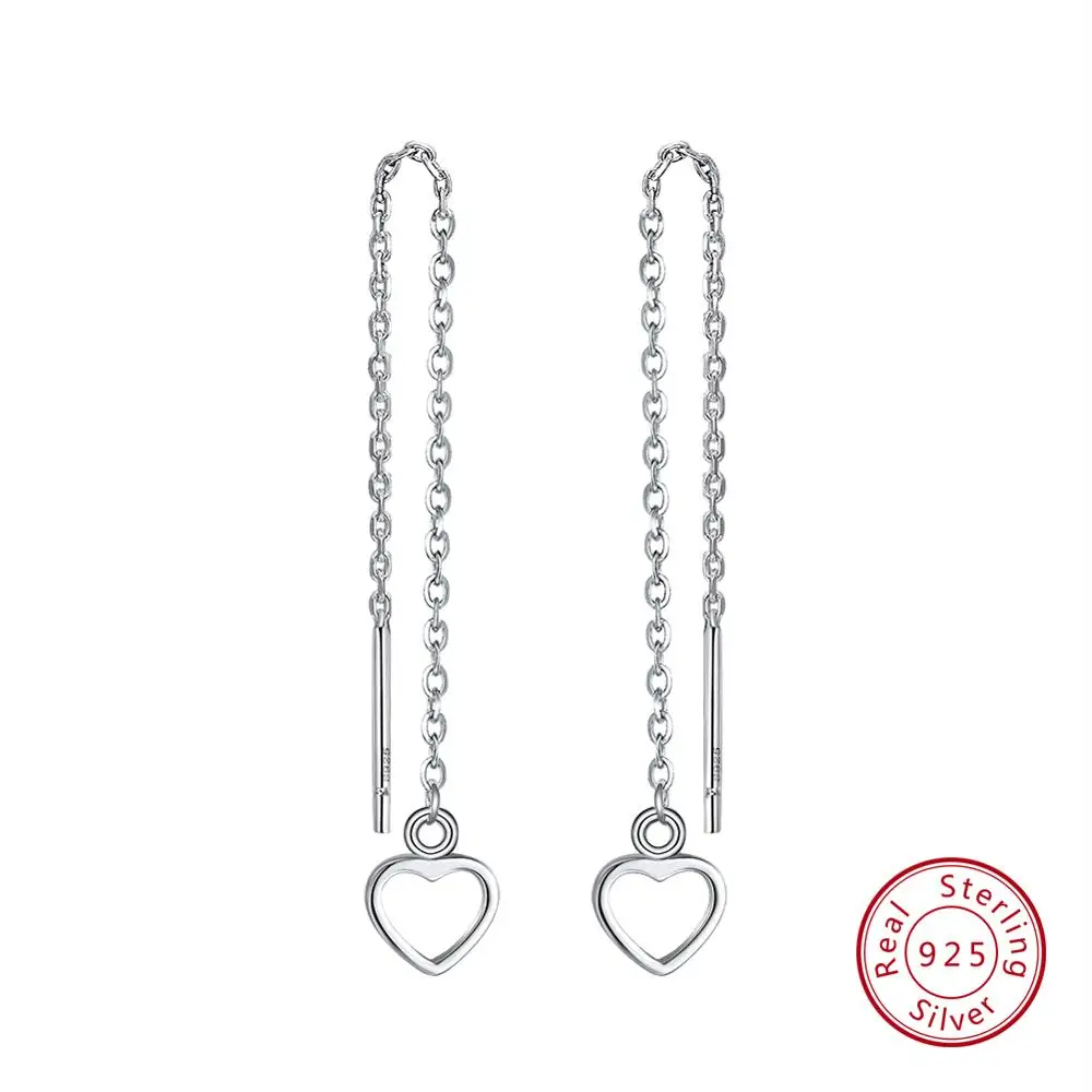 SE77 ORSA JEWELS, натуральная 925 пробы, серебряные женские серьги, цепочка, романтическая форма сердца, корейские вечерние ювелирные изделия для девушек SE130 - Цвет камня: SE77
