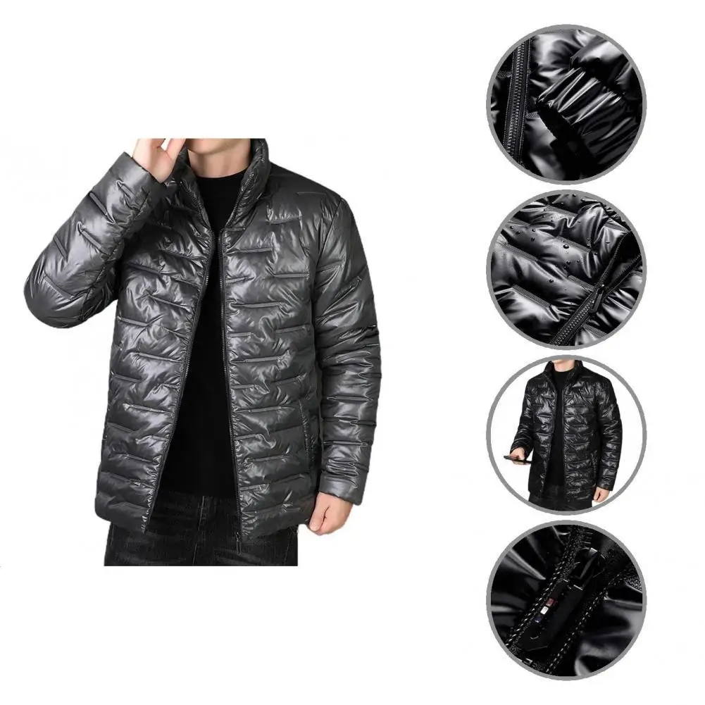 

Мужская зимняя куртка с длинным рукавом, с эластичным подолом