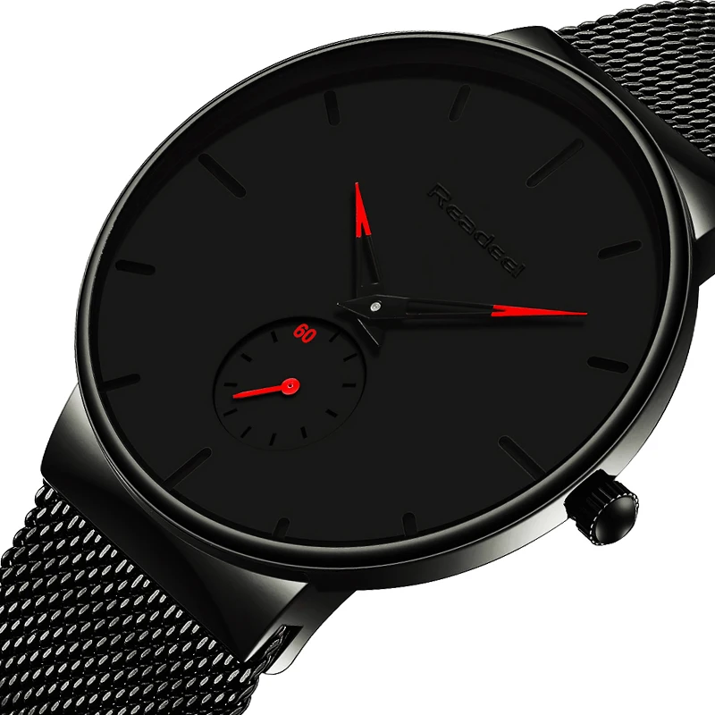 Часы наручные мужские кварцевые со стальной сеткой брендовые Роскошные модные