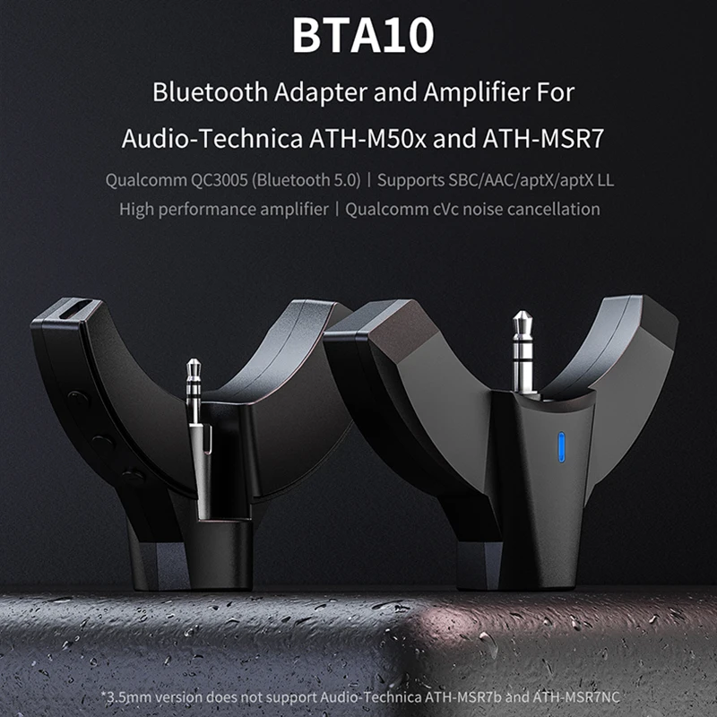 FiiO BTA10 Bluetooth 5,0 адаптер для аудио-* Technica ATH-M50x/MSR7 усилитель с технологией шумоподавления cVc ptXLL/AAC