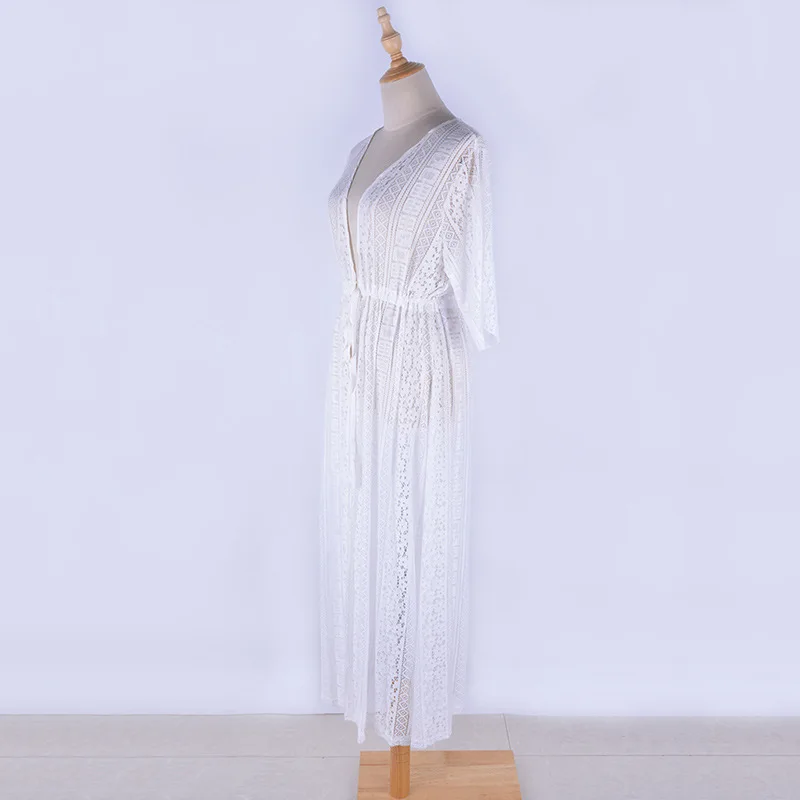 Пляжная накидка однотонная Длинная на бикини туника для пляжа купальник саронг