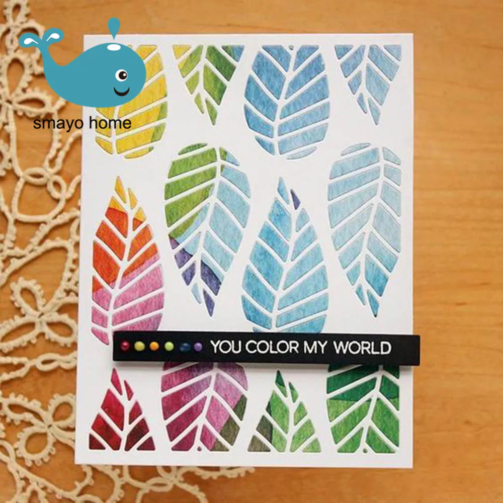 Фоторамка с листочками для скрапбукинга DIY фотоальбом тиснение ремесла высечка