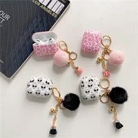 luxury case for airpods 3 kawaii alien airpods 2 1 cute protector with hairball keychain for pink leopard airpods pro3 cases