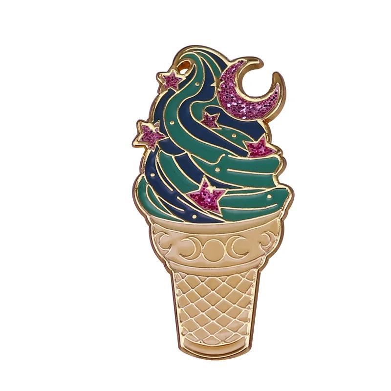 Оригинальность сладкий конус мороженое брошь интересный Металлический