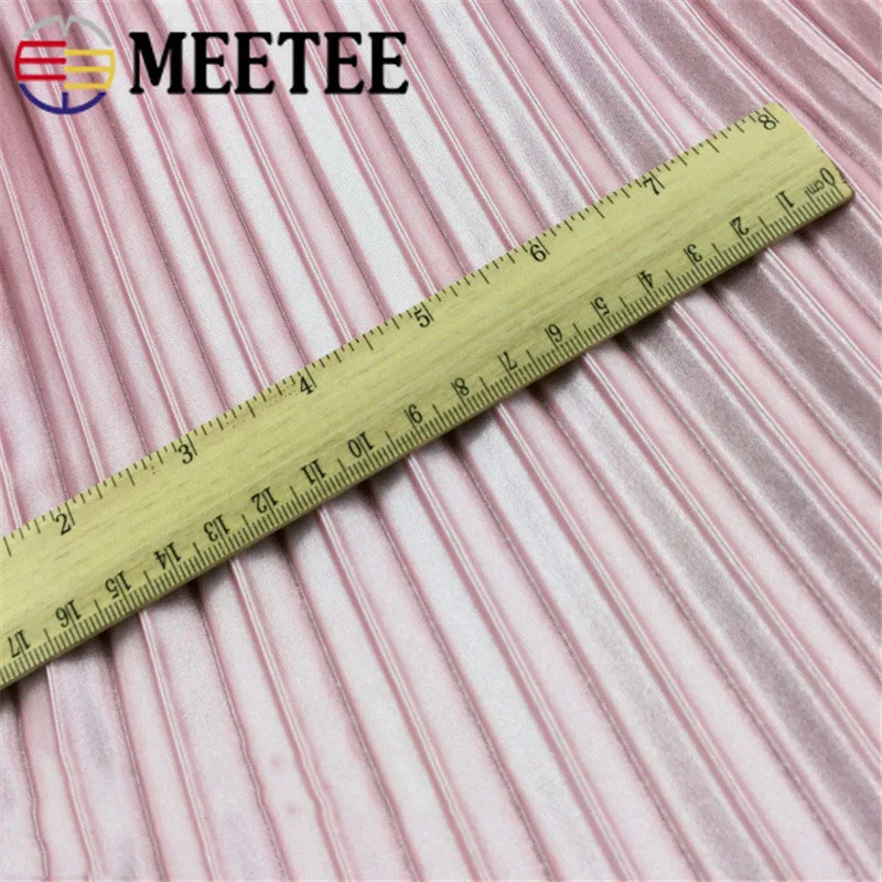 Meetee 100 см * 150 электро-оптическая плиссированная ткань однотонные большие полосы
