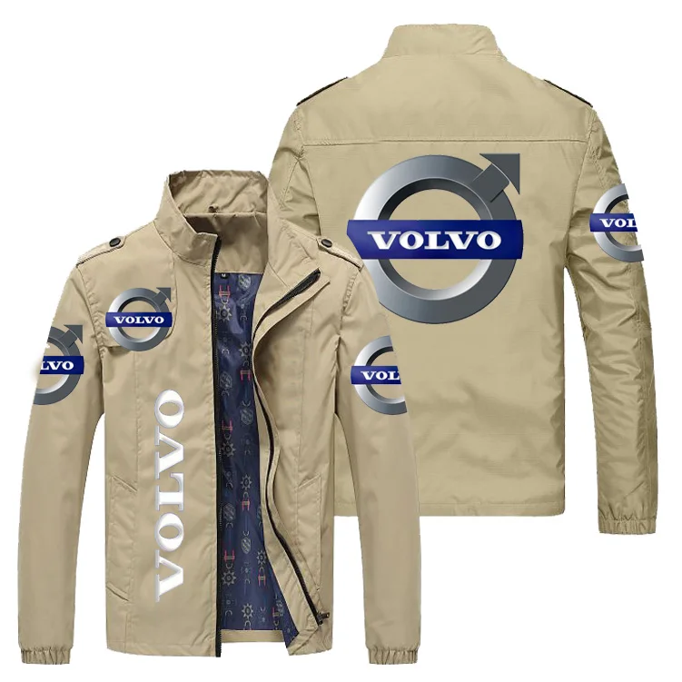 

New spring jacket men's casual fashion jacket European and American trend tooling personality loose jacket car logo zipper jacke