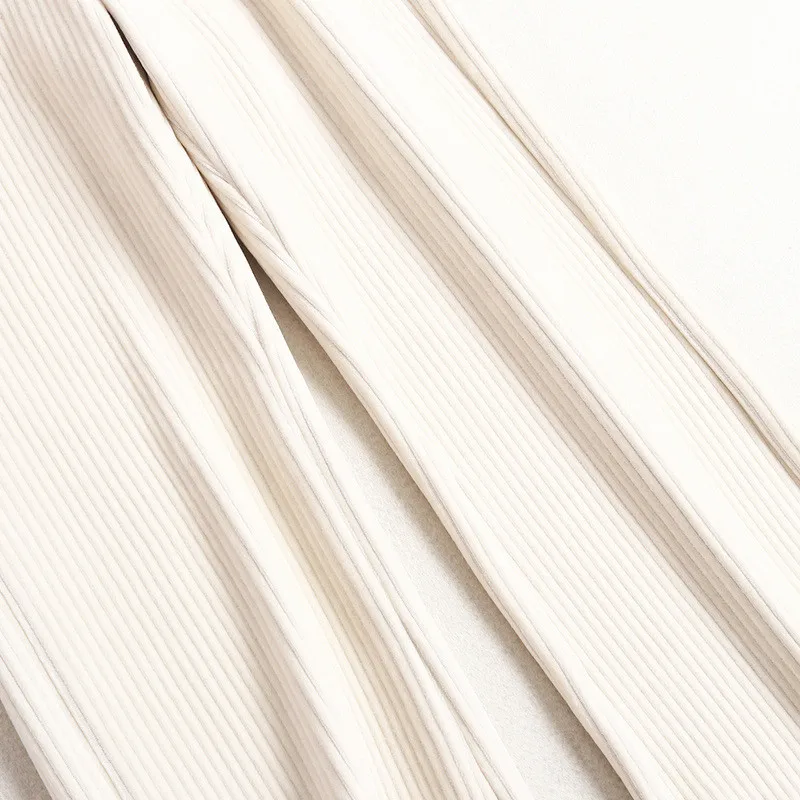 

Winter High Quality Fashion Thicken Women Loose Long Pants Elegant Lady Elastic Waist Wide Leg Office Work Corduroy Trousers