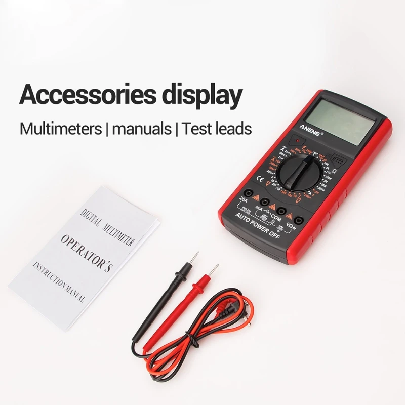 

Electric Handheld Tester Meter AN9205A AC DC LCD Display Multitester Digital Multimeter Multimetro Ammeter