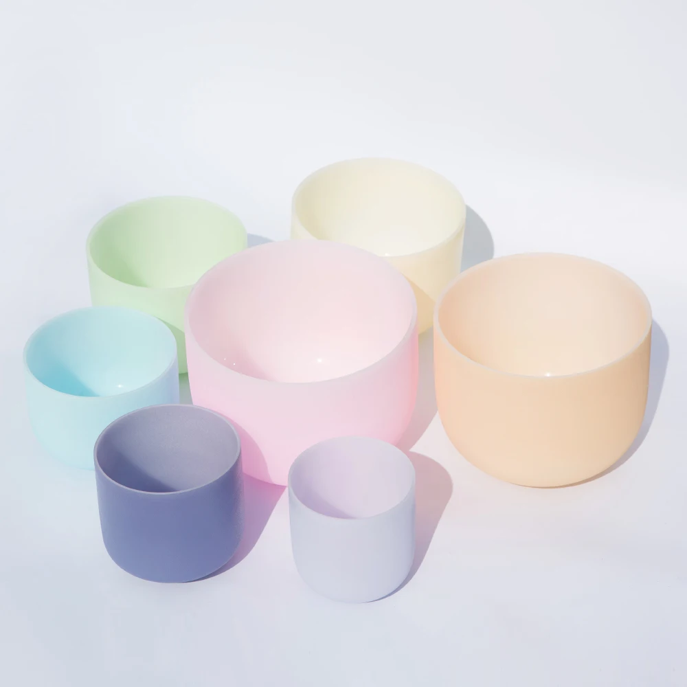 Набор чакр 6 12 дюймов 7 шт. матовые кварцевые хрустальные поющие чаши|Колокольчики