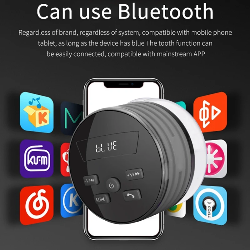 Водонепроницаемая Беспроводная колонка IPX7 стерео сабвуфер с FM радио