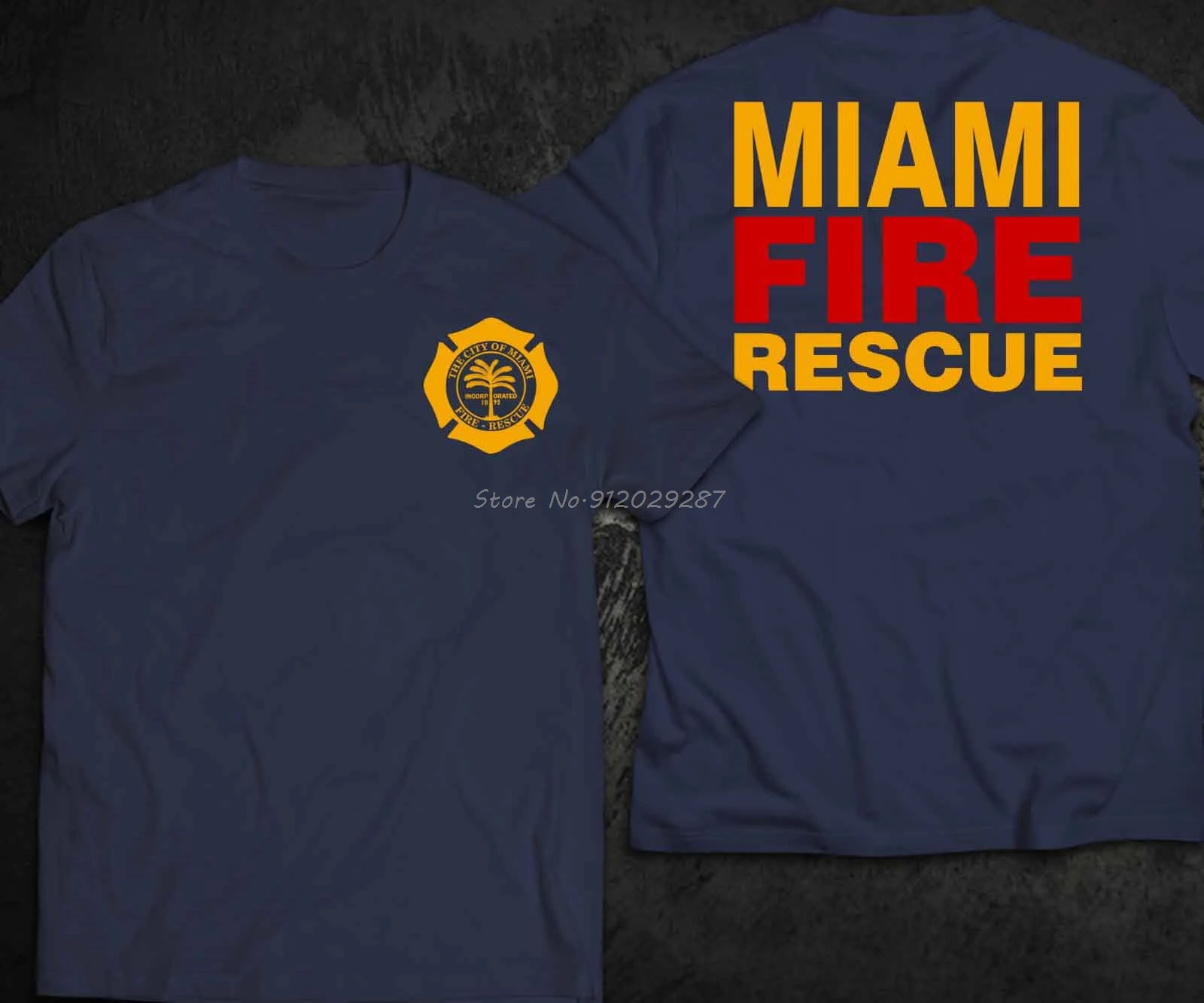 Новинка Майами Пожарный Пожарная служба индивидуальная футболка мужские