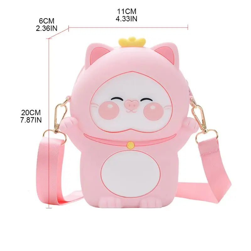 

Kids Girls Lovely Silicone Cartoon Shoulder Bag Phone Pouch Crossbody Messenger Flap Purse 50LD