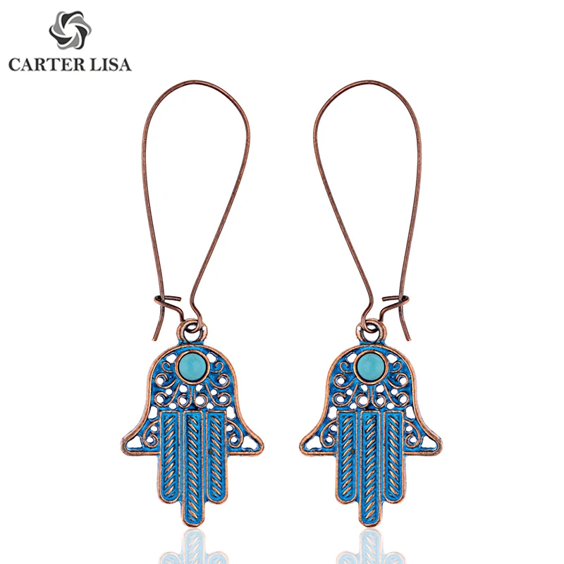 Картер Лиза Индийский Племенной ржавый колокольчик филигранные Висячие серьги