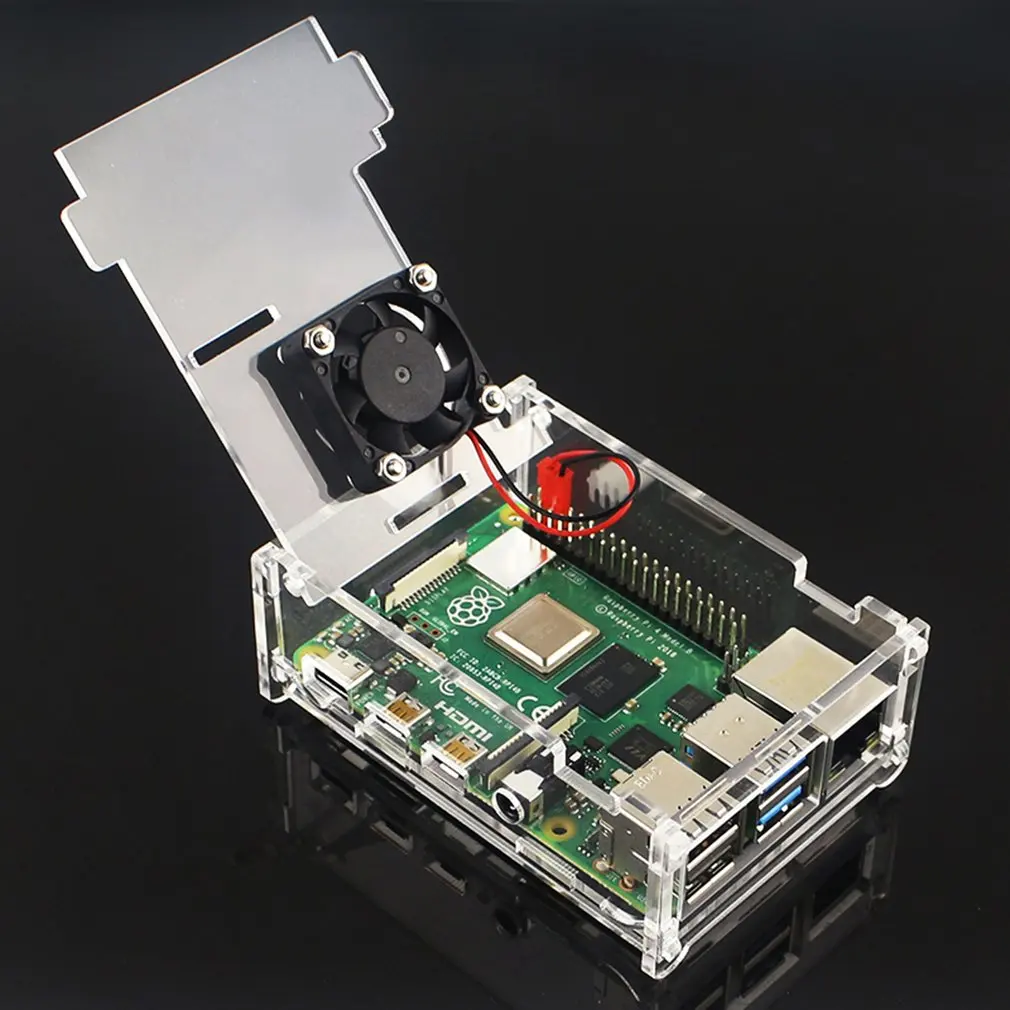 Для Raspberry Pi 4 Модель B корпус ABS материал с вентилятором классический цветной чехол
