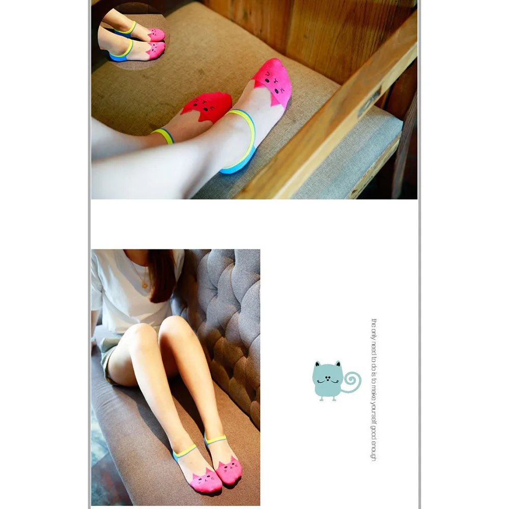 Женские носки милые Мультяшные дышащие мягкие кавайные короткие до щиколотки