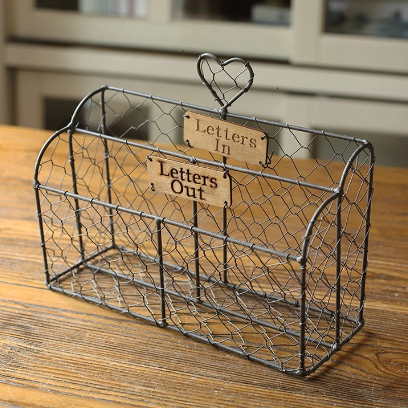 

Металлический Ретро-держатель для писем, журнал, косметика, ювелирная книга, Практичный Настольный органайзер, стойка, товары для дома и офи...