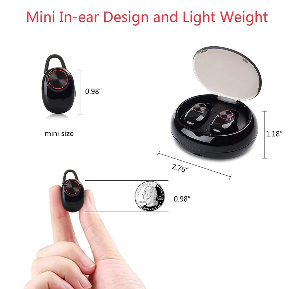 

Bluetooth In-ear Earphone Bluetooth 4.2/ 5.0 True Sports Earphone 15H Play 3D Stereo Sound In-ear Earphones