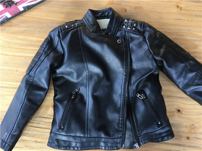 Куртка на молнии для мальчиков с длинным рукавом и заклепками|Куртки пальто| |