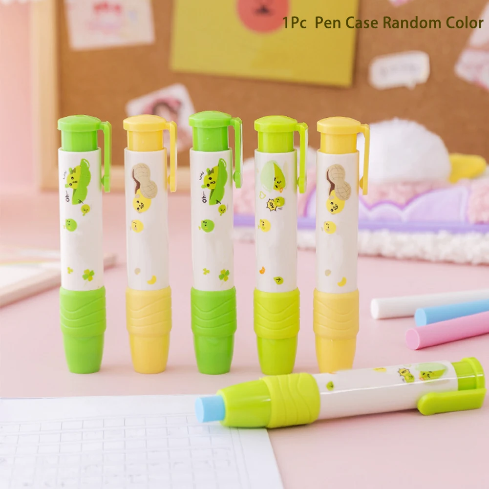 

3pcs Office Stationary Cute With Pen Case Pencil Eraser Press Type School Gift Writing Cartoon Rubber Children Drawing