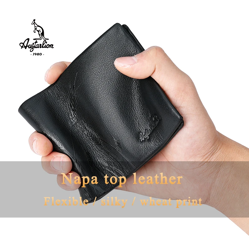 AUGTARLION высокое качество мужские кошельки натуральная кожа короткая молния