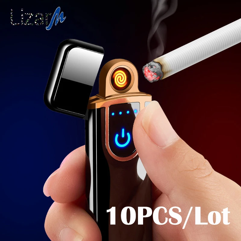 10 шт./лот USB перезаряжаемая Мини Электронная Зажигалка зарядка сенсорный
