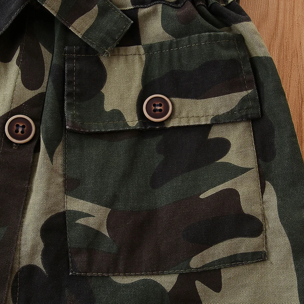 Плащ для девочек модная ветрозащитная куртка с камуфляжным принтом детский