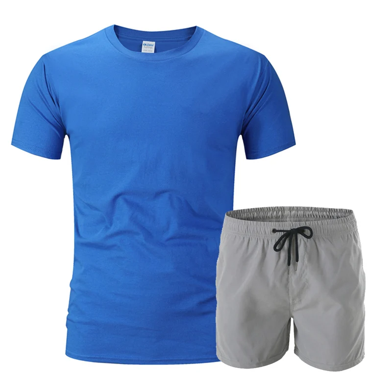 

New Summer Short Sleeve T-Shirt + Shorts 2 Piece Men's Casual Sportswear 2 Piece Suit Print Sportswear Men's Sportswear