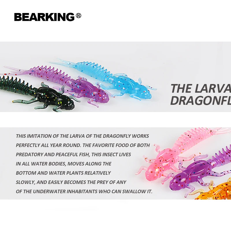 BEARKING искусственные приманки 5 см 0 8 г 15 шт. силиконовые для ловли червя окуня щуки