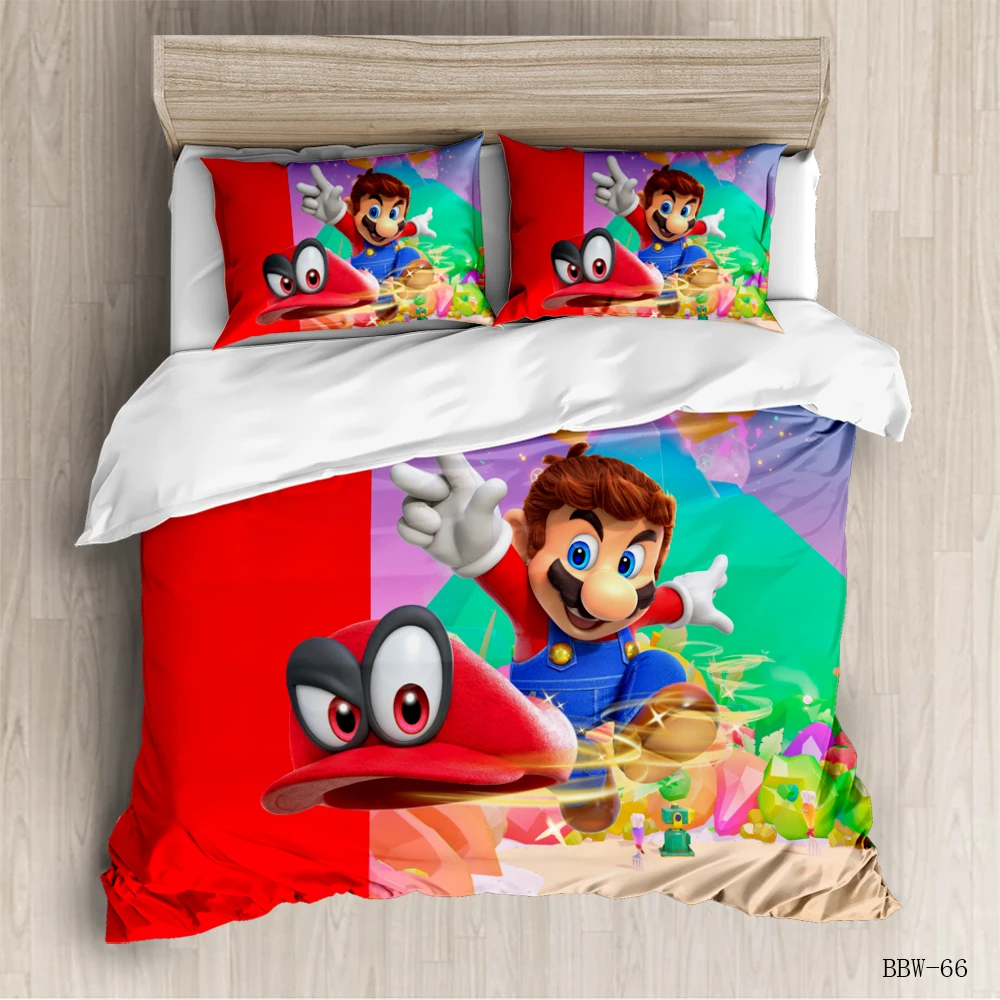 3D Super Mario Bros. Комплект постельного белья для детей с милым рисунком персонажа из