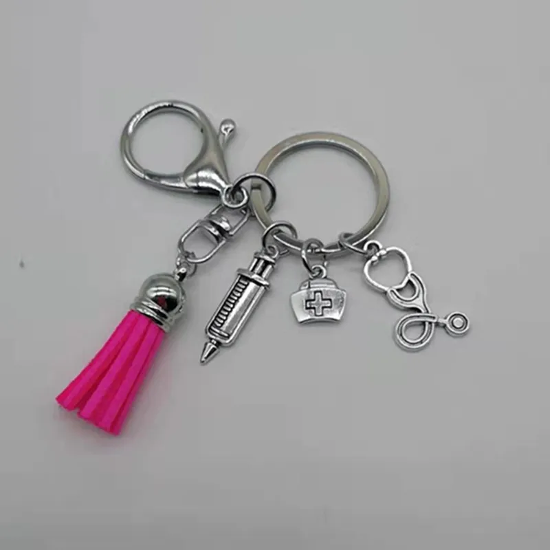 Новинка модный медицинский брелок для ключей шприц стетоскоп 13 цветов милый с