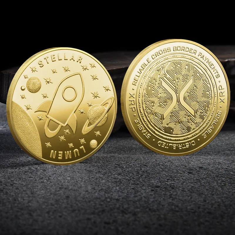 

LUMEN STELLAR Coin Cryptocurrency BTC Coin Physical Silver Gold Souvenir Gift Non-currency Commemorative GIFT