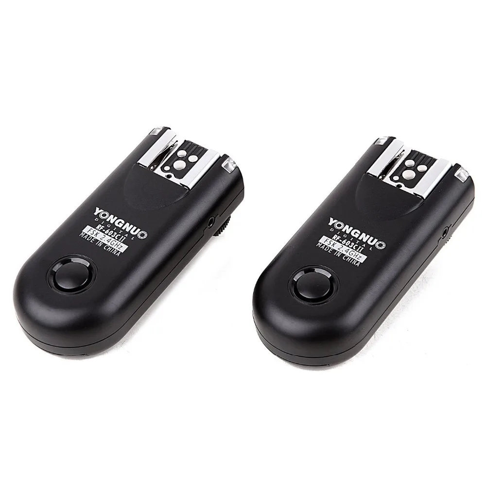 Светодиодная лампа для видеосъемки Yongnuo вспышка триггера RF-603II C RF603c C1 C3 II RF 603 2 трансиверы для Canon 5DII 1D 6D 7D 50D 60D 500D 600D 1000D ti5 ti6