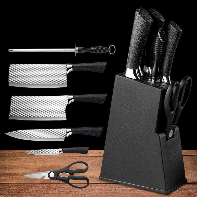 

Kitchen Set Knife Diamond Grain Stainless Steel Kitchen Knife Chopping Knife Slicing Knife Sharpening Knife Stick Chef Knife
