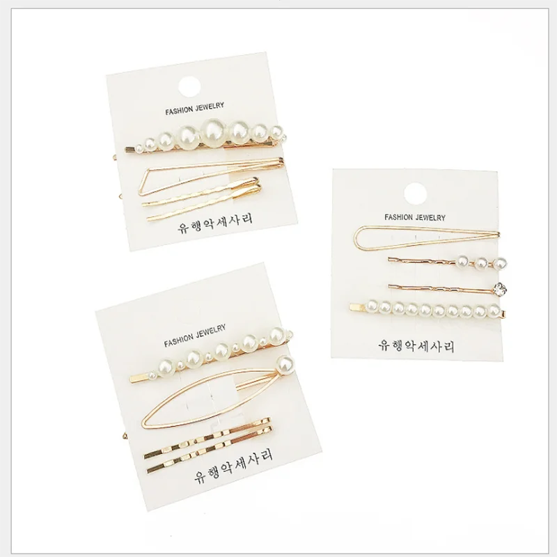 Заколка для волос с жемчугом ракушками и цветами золотистые черные сердца