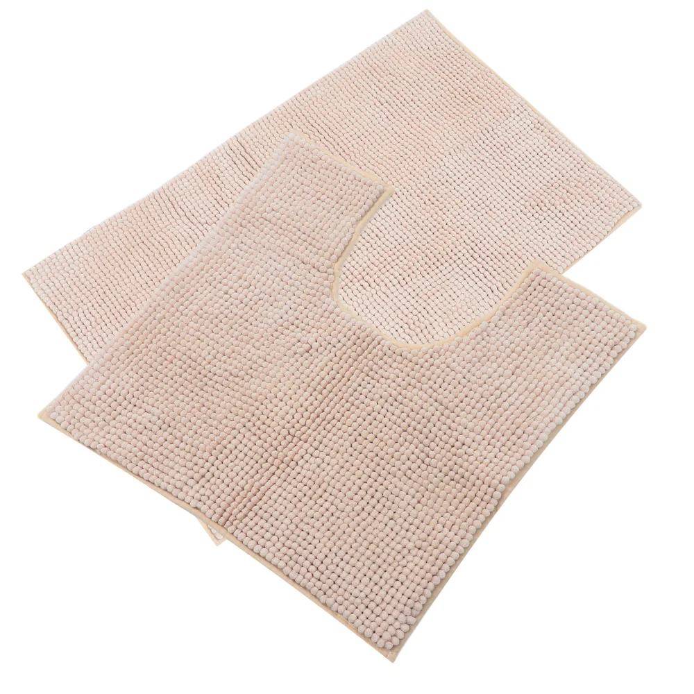 

1 Set/2pcs Bathroom Rugs Extra Chenille Bath Rugs Mats Absorbent Bath Rugs