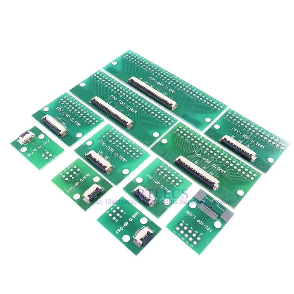 1 шт. FPC FFC кабель 4 6 8 10 12 14 15 20 30 40 50 60 контактов 0 5 мм разъем SMT адаптер для штекера 2 54
