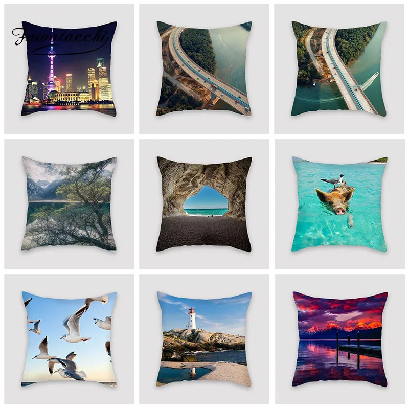 Чехол на подушку с характерным пейзажем Fuwatacchi роскошная наволочка ночным